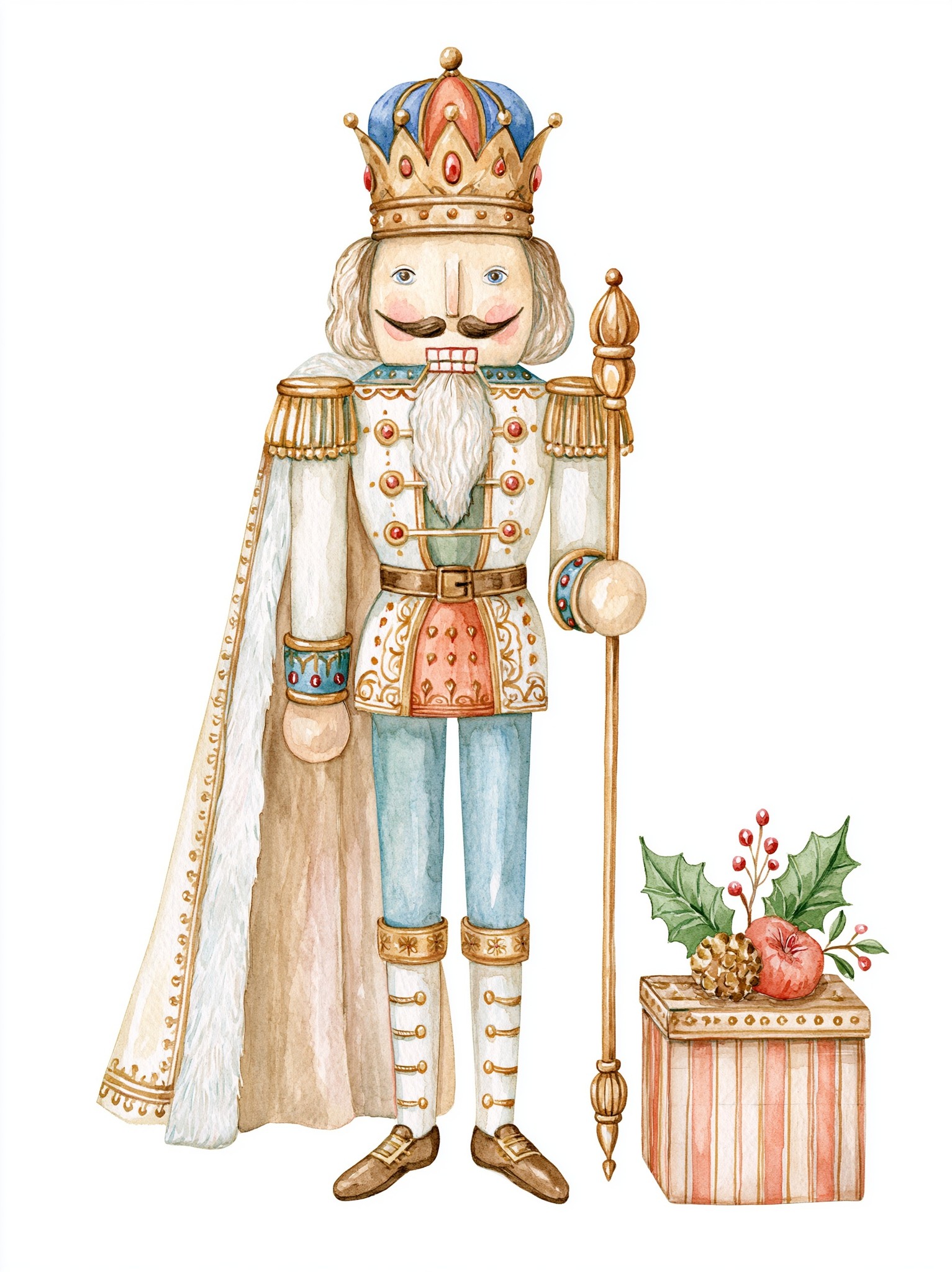 Watercolor hand drawn style Character from the Nutcracker ballet...