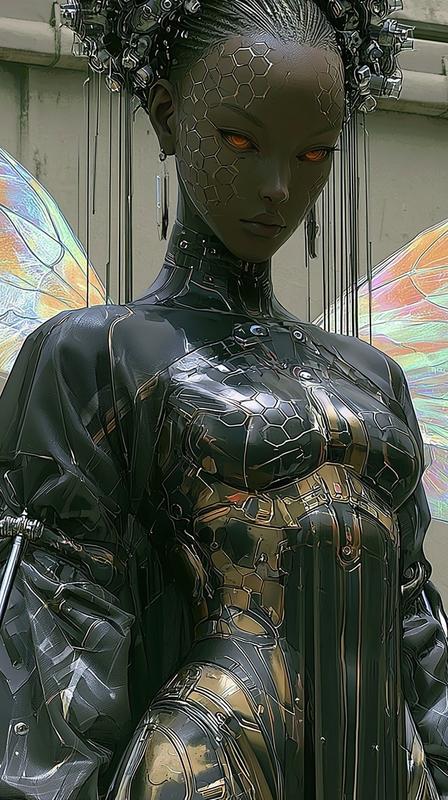Afrofuturist warrior-sage BLACK SKIN FEMALE WARRIOR skin piercing supernatural...