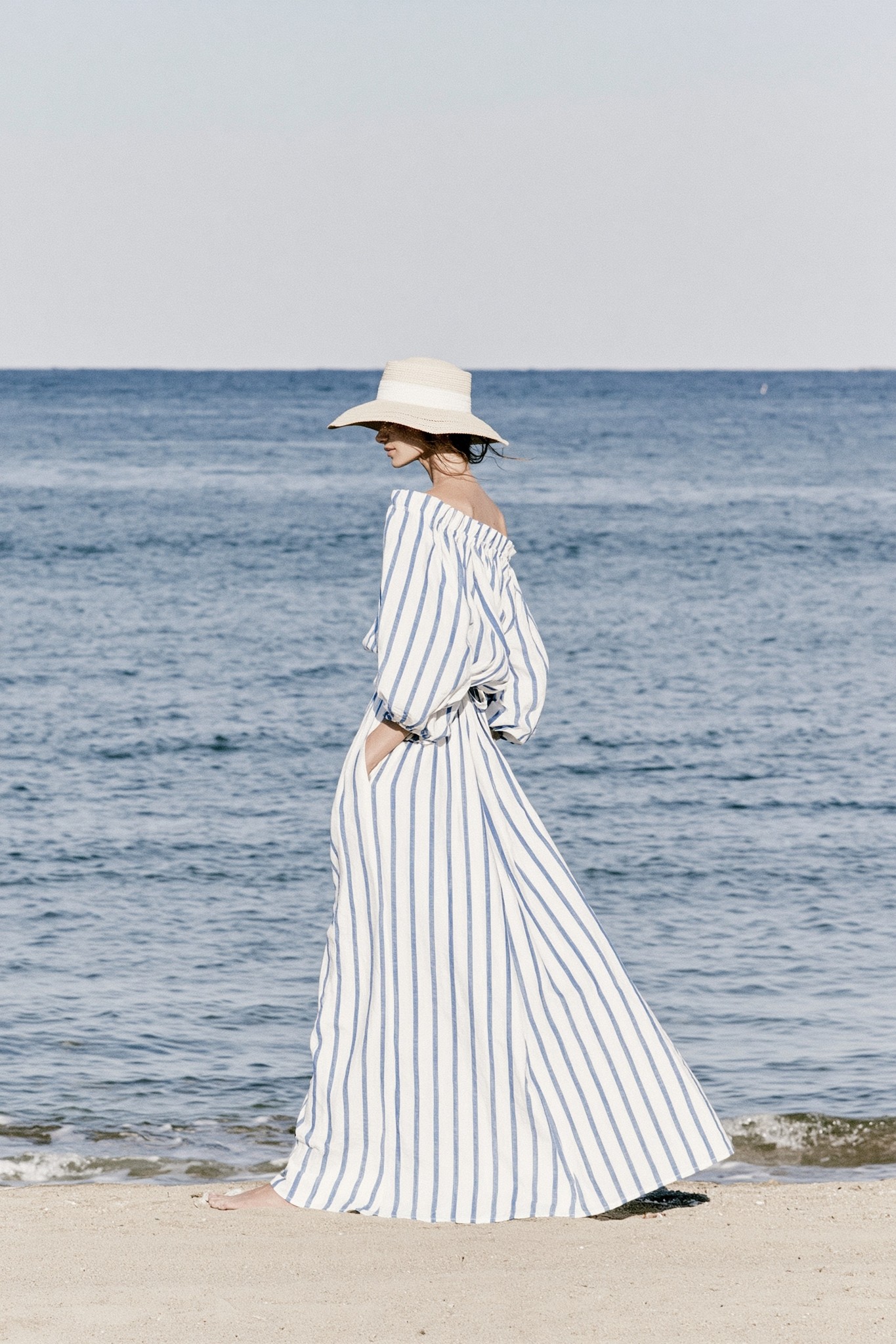 July woman seaside...