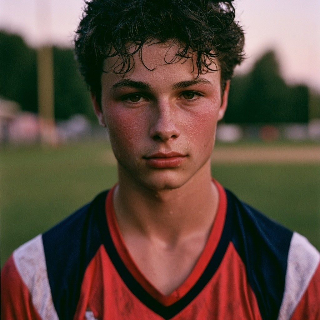 portrait d'un joueur de baseball de 19 ans sur...