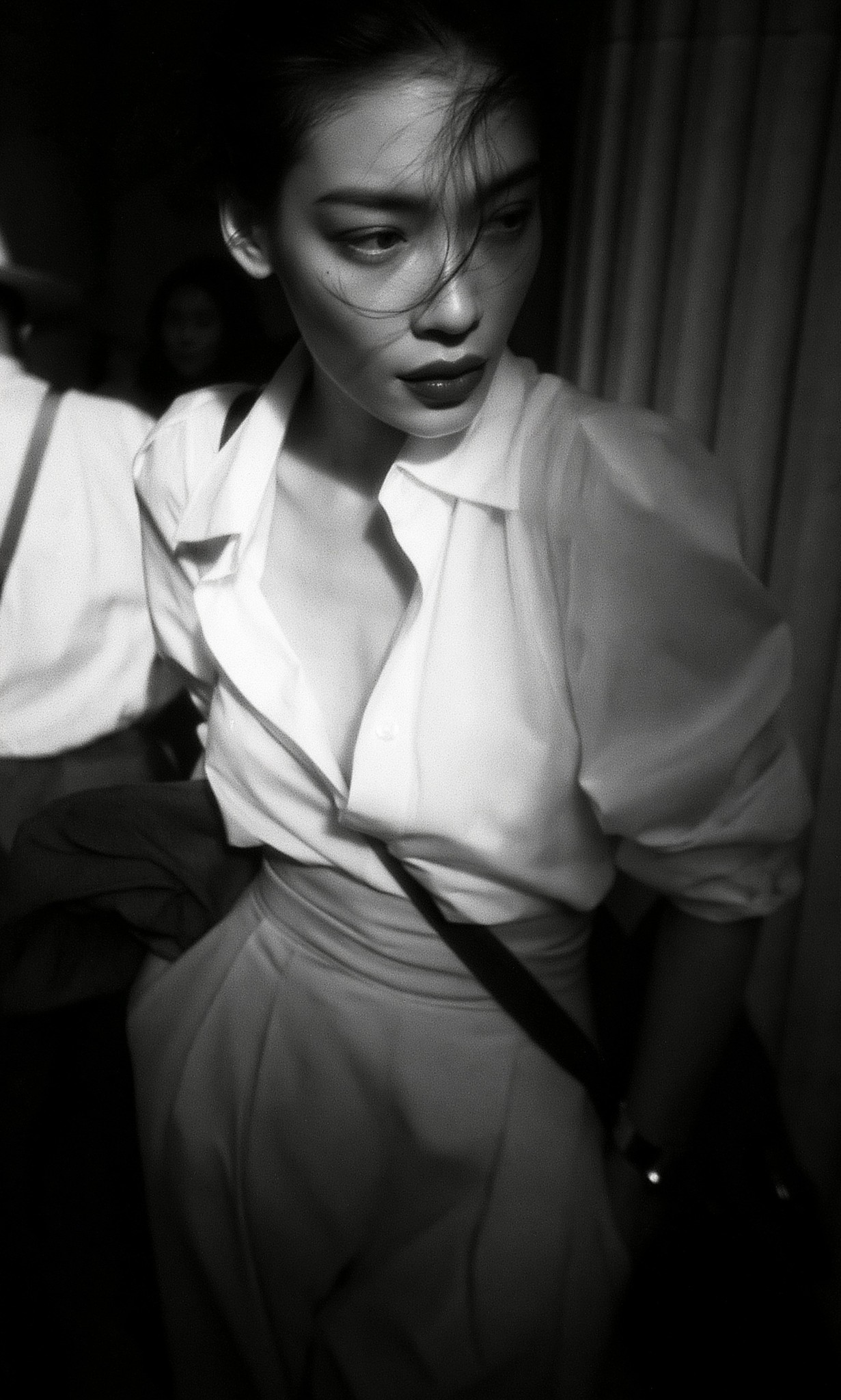 poetic half body shot an east asian supermodel summer...