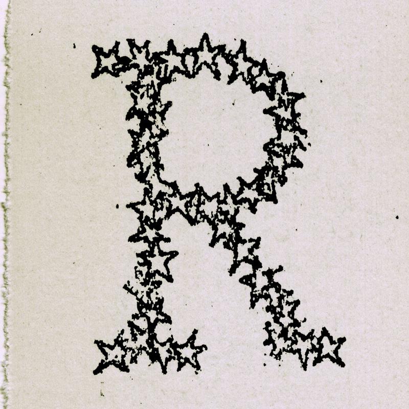 Single capital letter R made from exactly 5 abstract...