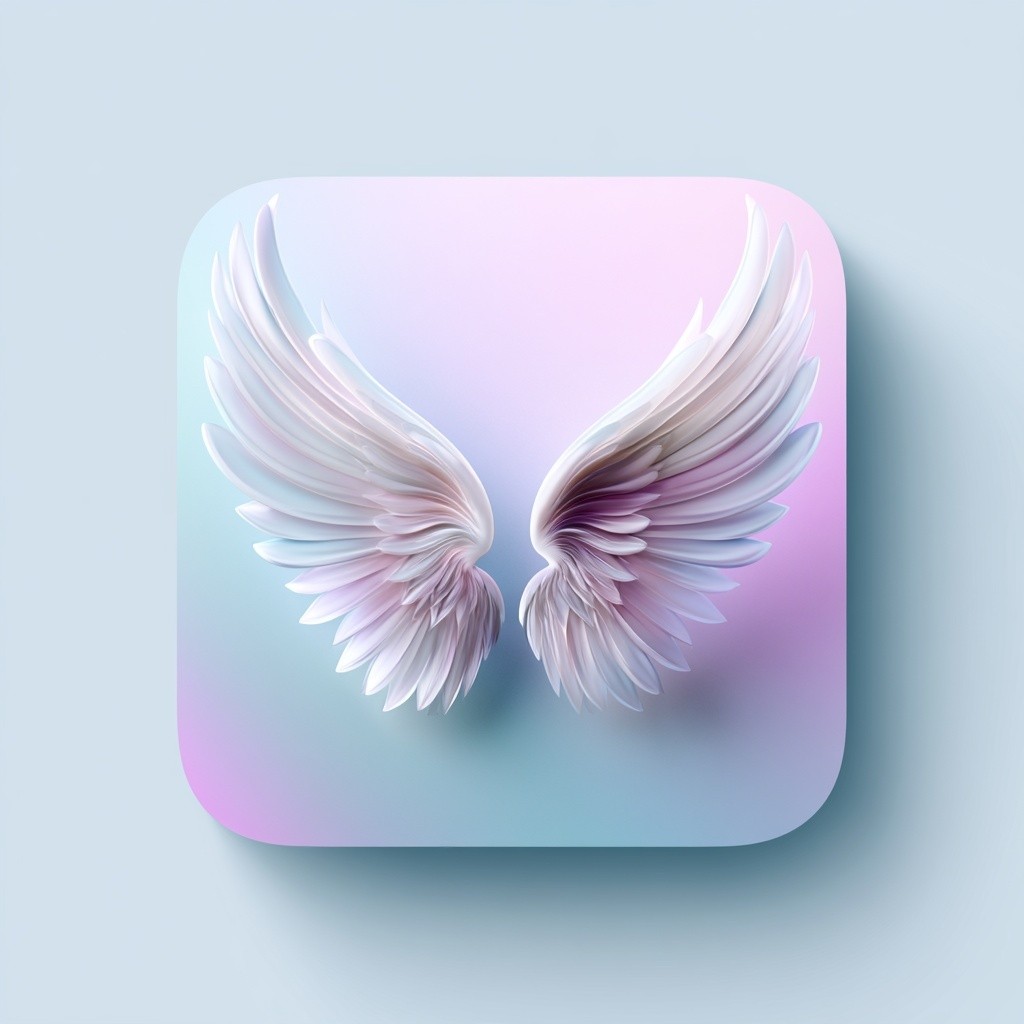 luxury wellness app icon soft pastel blue pink gradient...