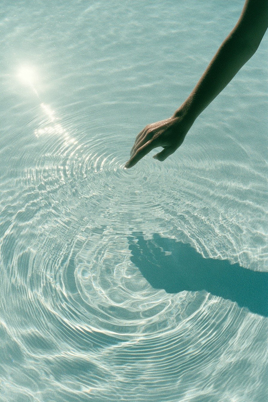 a minimalist conceptual photograph of a female hand shadow...