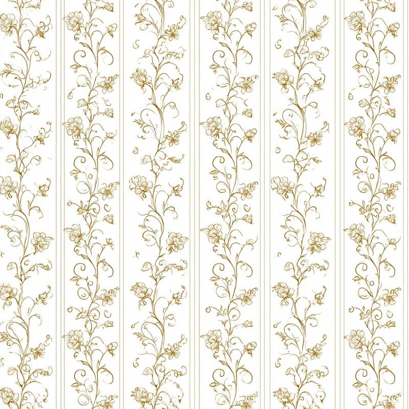 vertical two-way continuous pattern vintage rococo small floral vine...