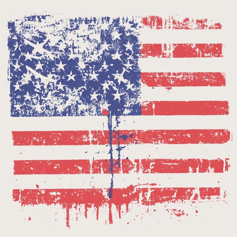 make a faded vintage american flag graphic with the...