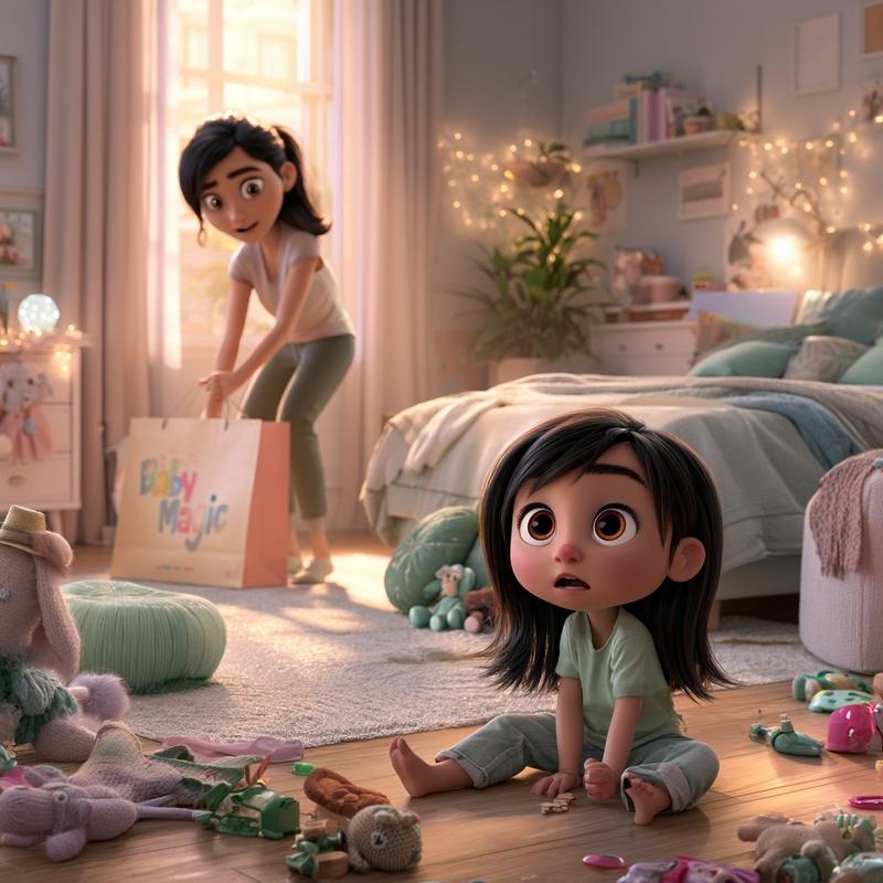 Cozy modern children s room warm sunlight through the...