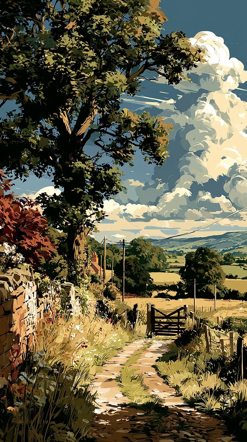 june summer countryside herefordshire uk warm lazy day storybook...