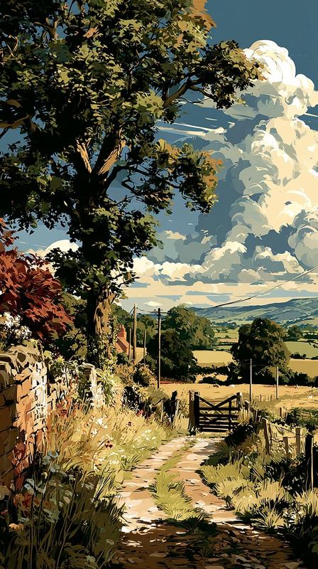 june summer countryside herefordshire uk warm lazy day storybook...