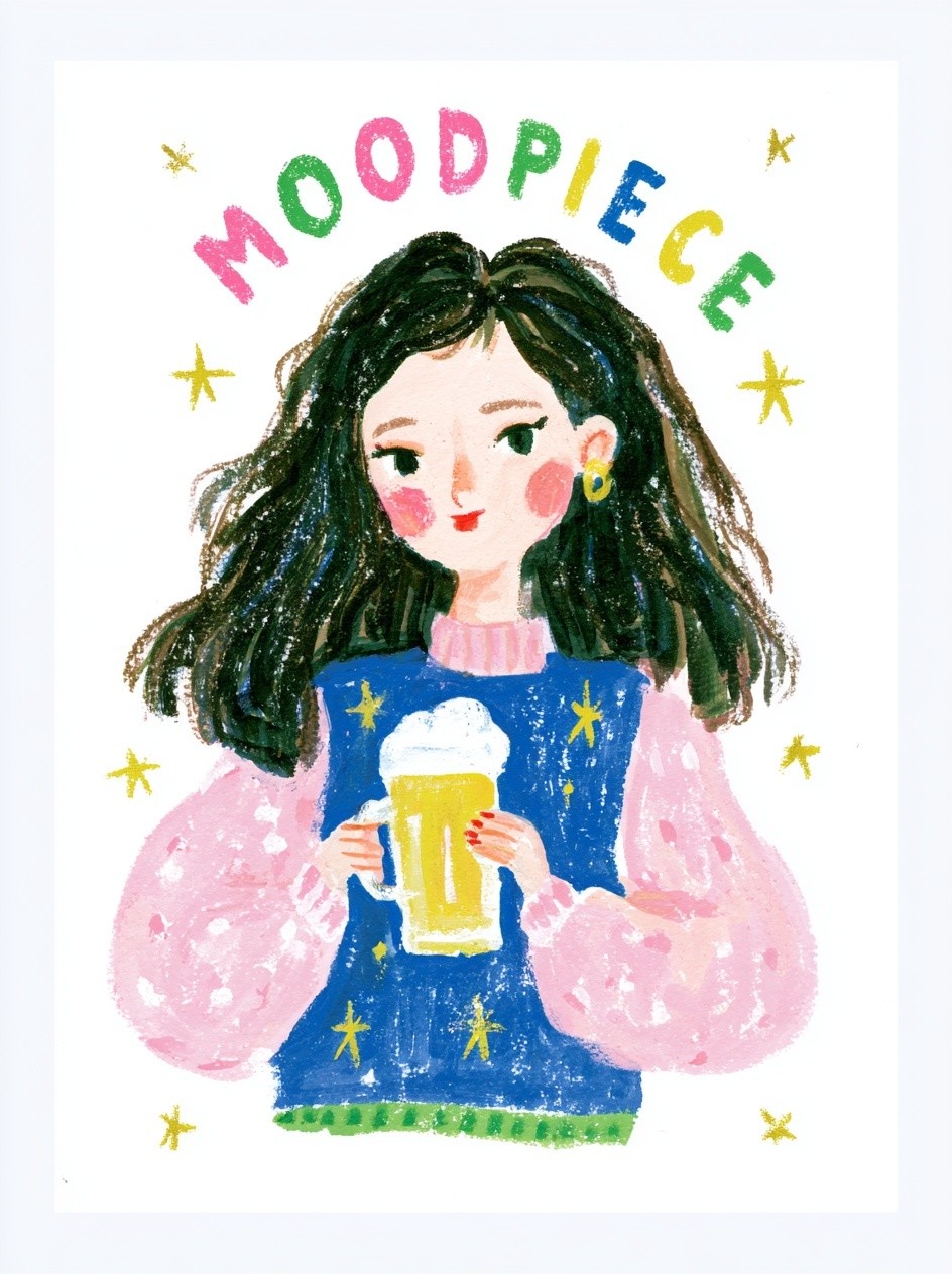 The word MOODPIECE' is positioned at the top in...