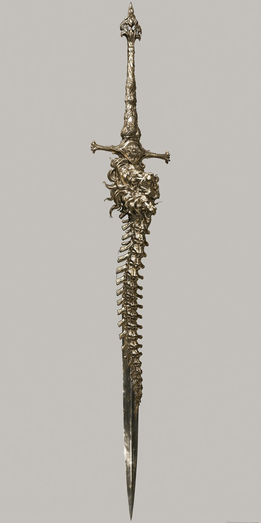 An ancient Twisted golden greatsword made from an entire...
