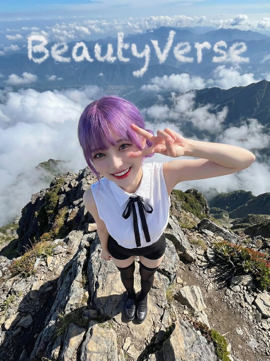 山顶俯瞰视角人像