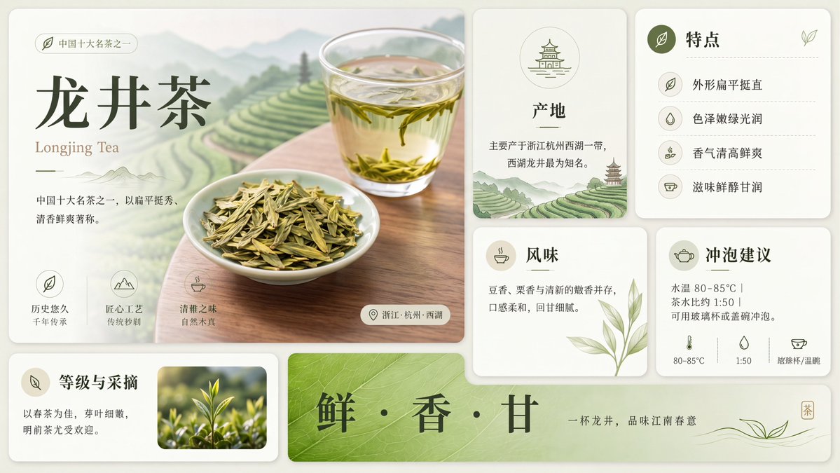 Infographic / Edu Visual - Longjing Tea Infographic Poster