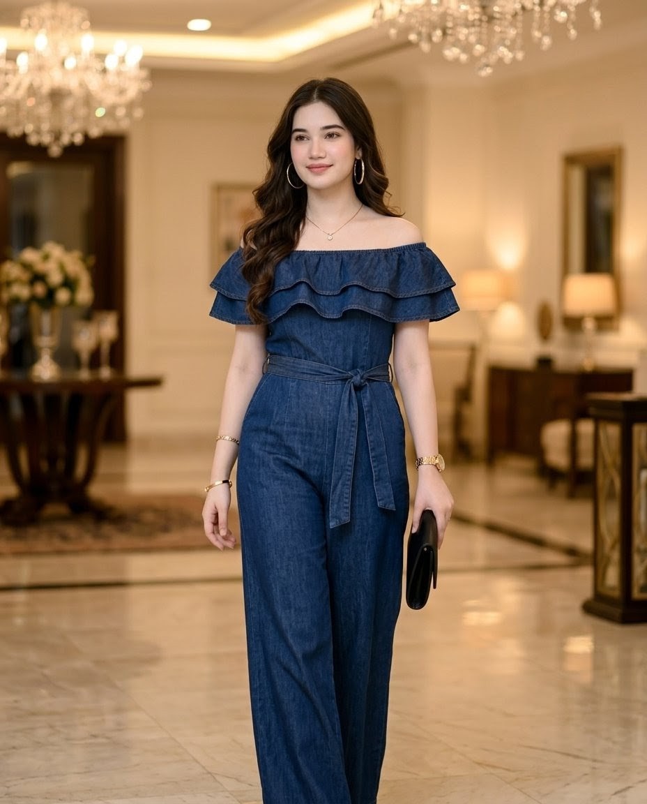 Luxury Hotel Denim Jumpsuit Portrait