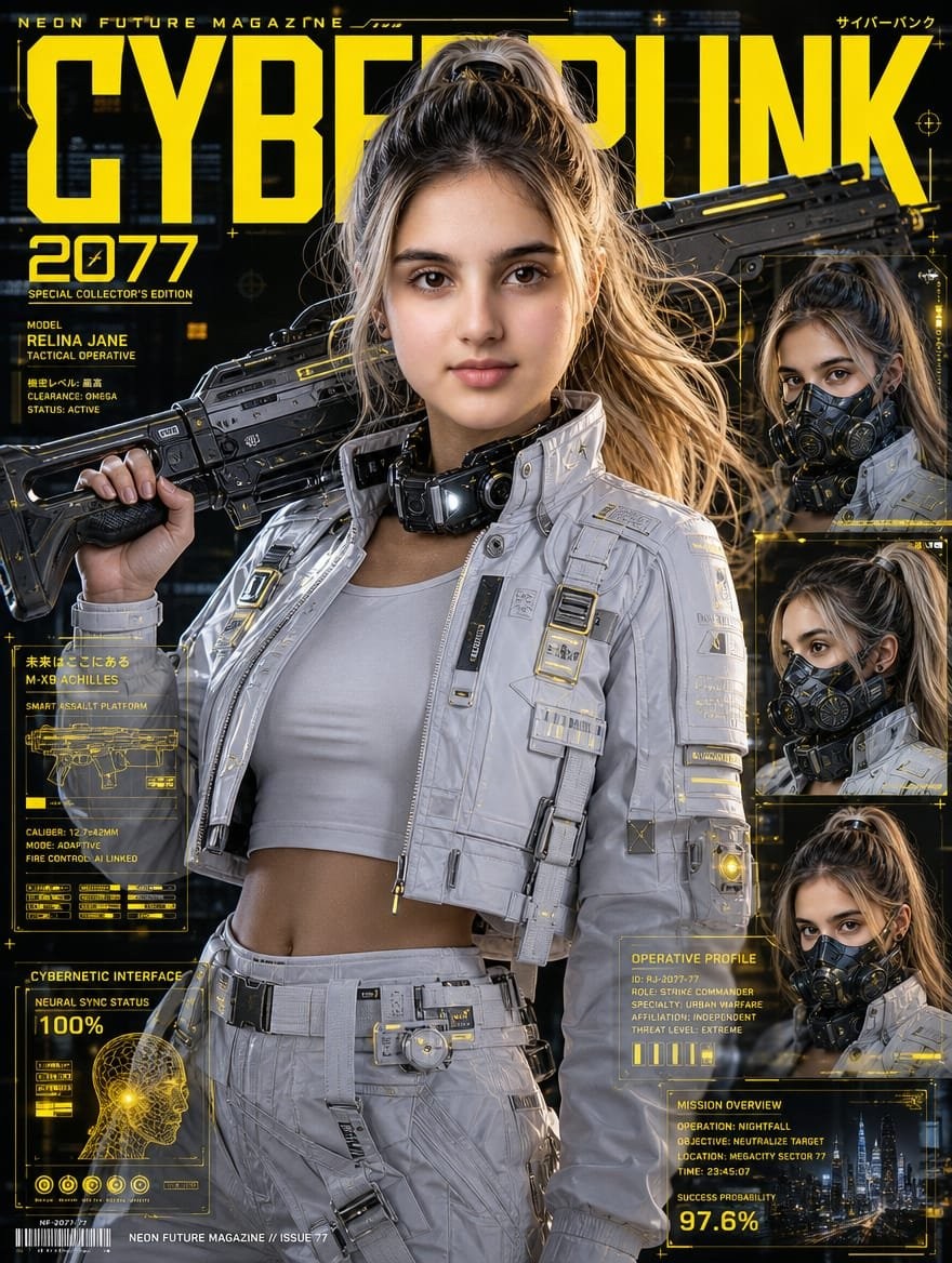 Product Marketing - Cyberpunk Operative Magazine Cover