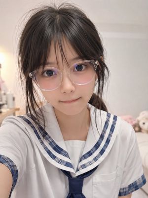写实风格遮挡水手服自拍