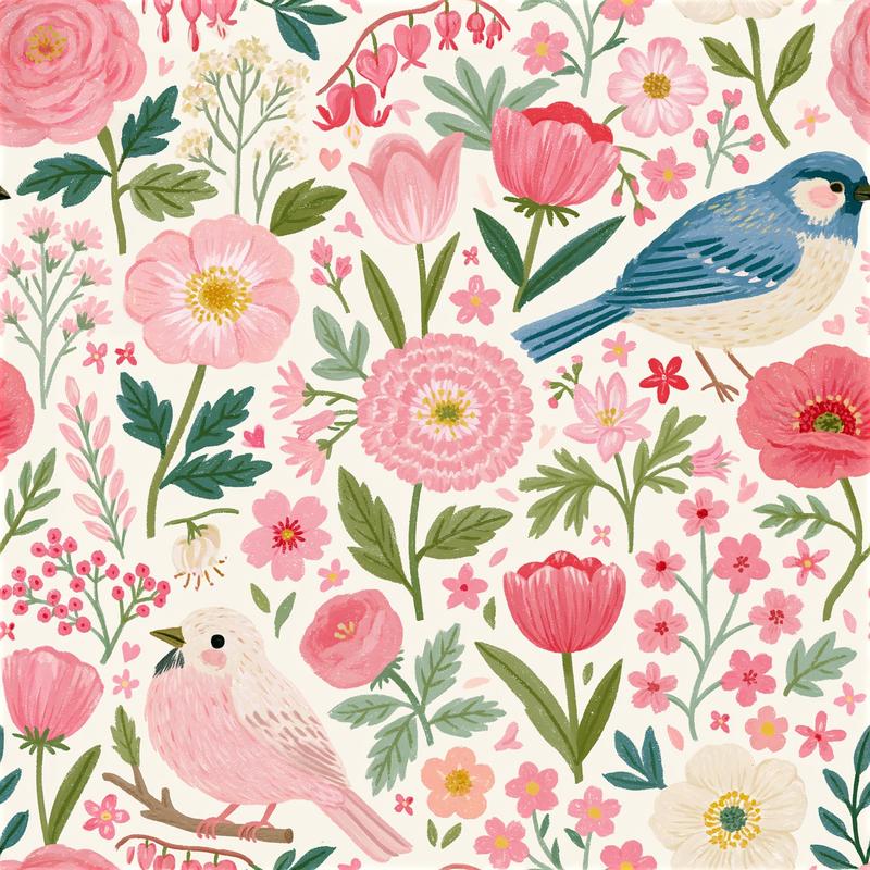 Hand painted seamless pattern in elegant soft watercolor style...