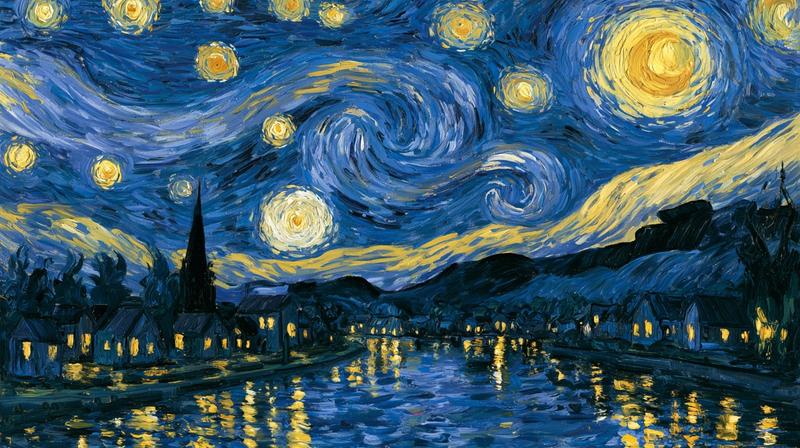 a painting in the style of vincent van gogh's...
