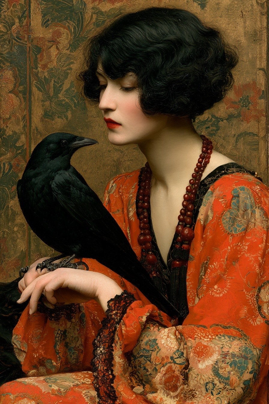 A 1920 s close up of a woman looking...