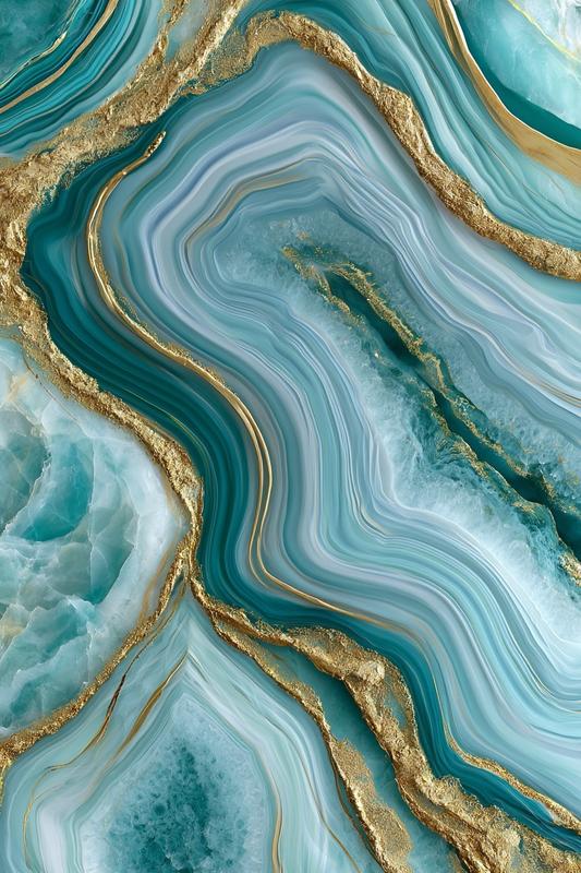 abstract turquoise agate marble light aqua blue and white...