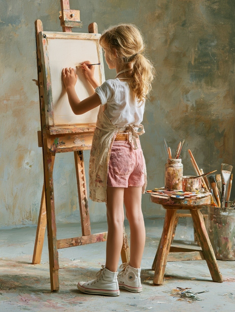 A beautiful European and American girl about ten years...