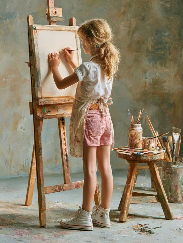 A beautiful European and American girl about ten years...