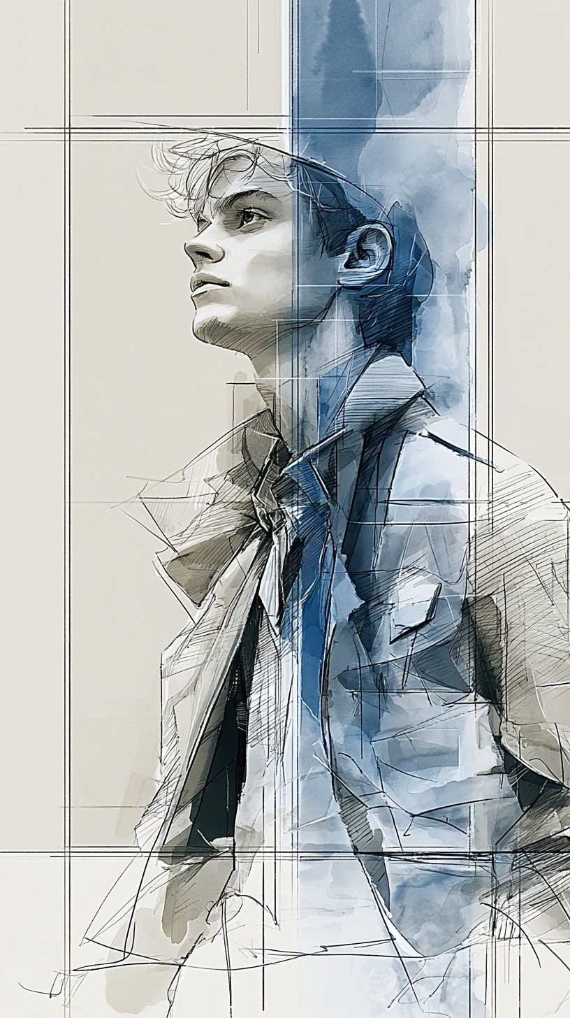 a young man maybe 18 years old see forward...