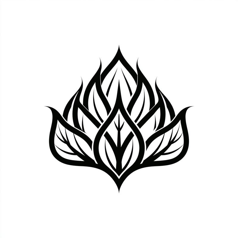 vector image logo from a symmetrical hop leaf in...