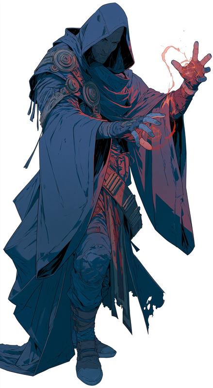 mysterious hooded figure of the mage from the comic...