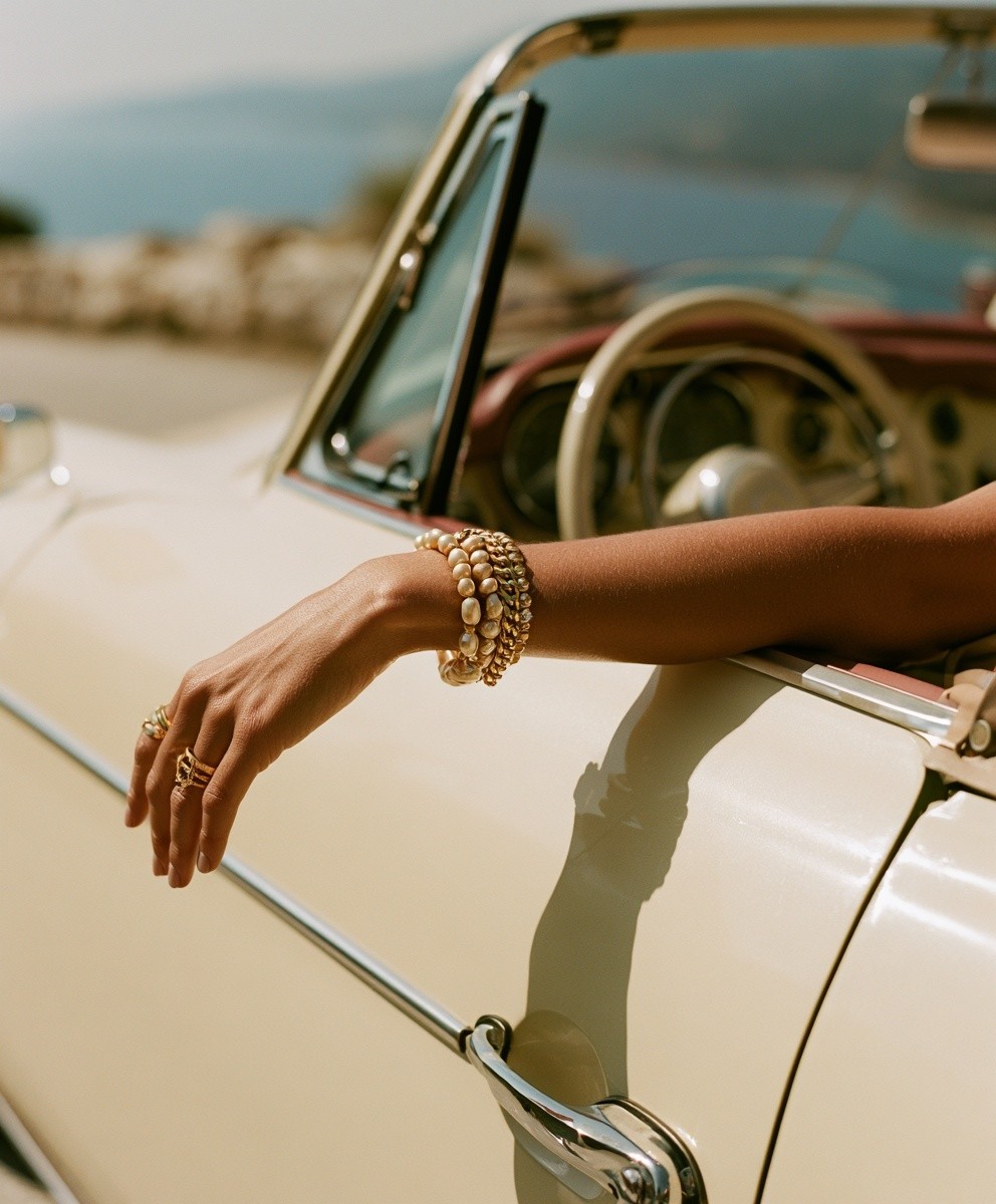 Create an editorial French Riviera lifestyle image of a...