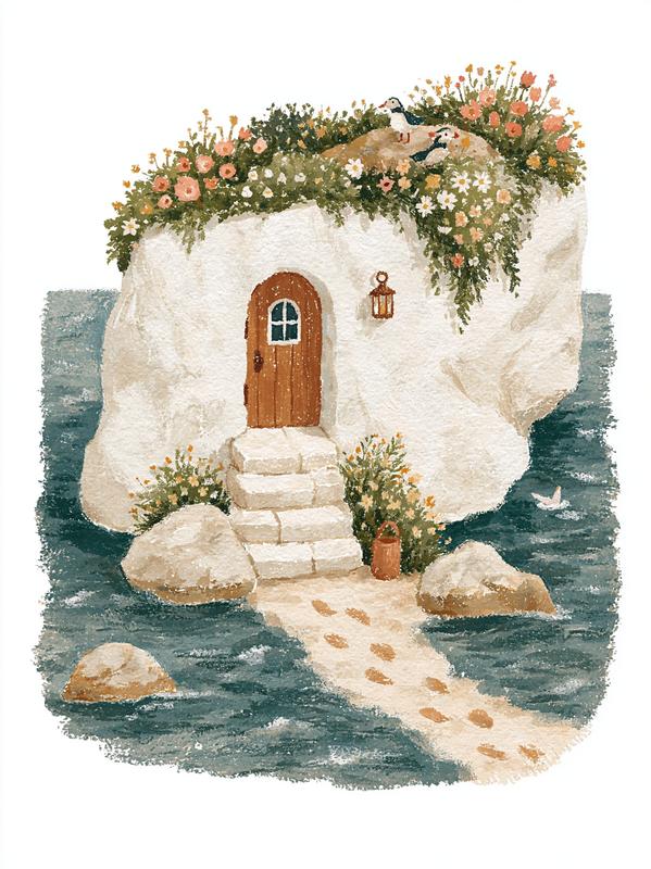 Secret Door in the Rock A white cliff by...