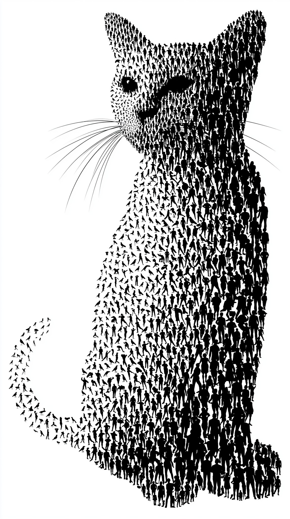 millions people in different poses shapes and sizes together...