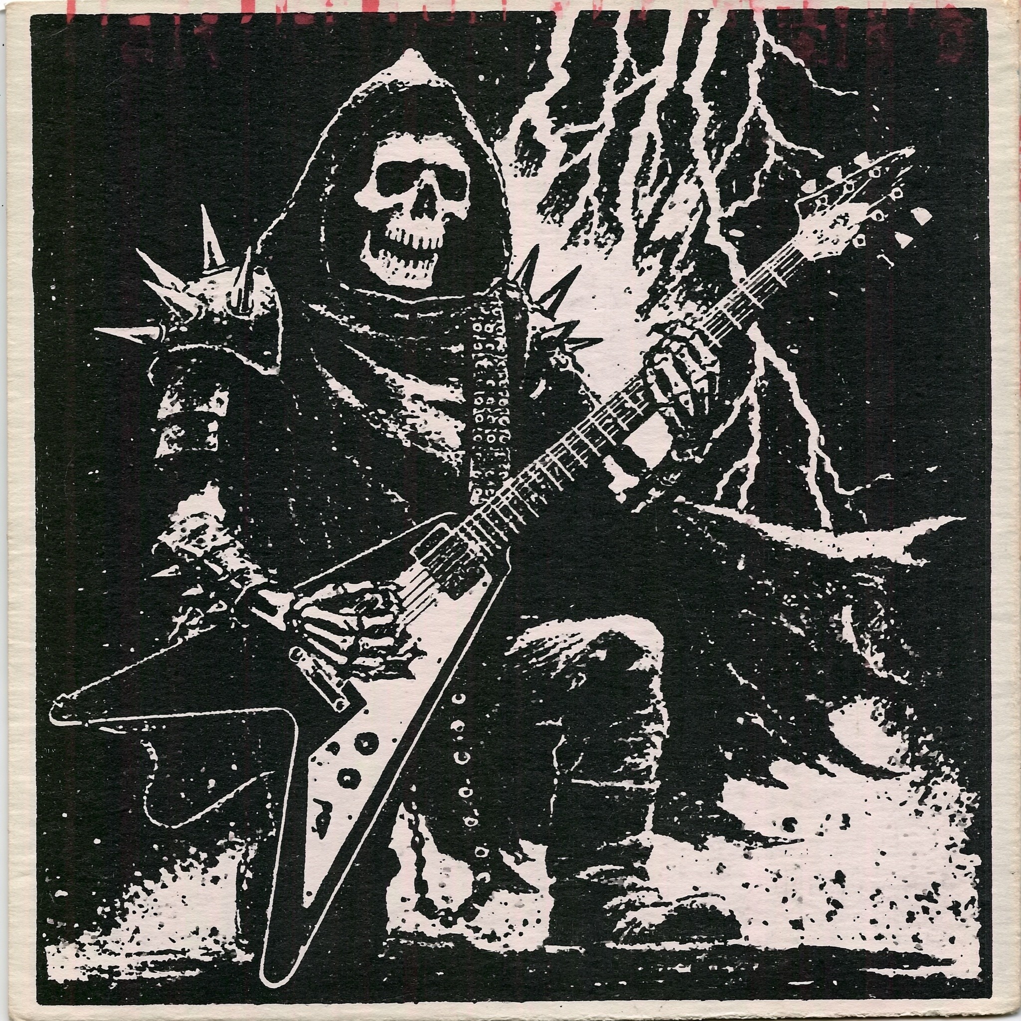 A hooded skeleton with spiked armor playing a Flying...