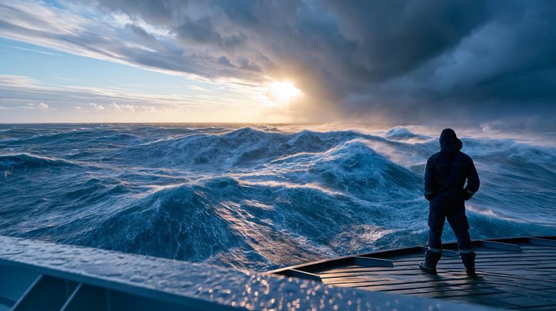 A powerful maritime scene symbolizing the role of seafarers...