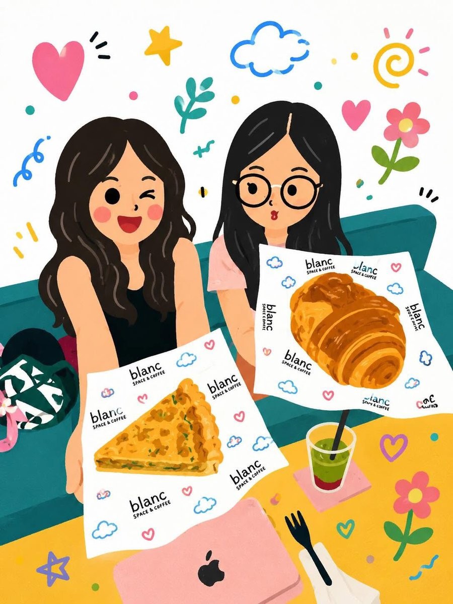 Kawaii Storybook Style Hand-Drawn Illustration