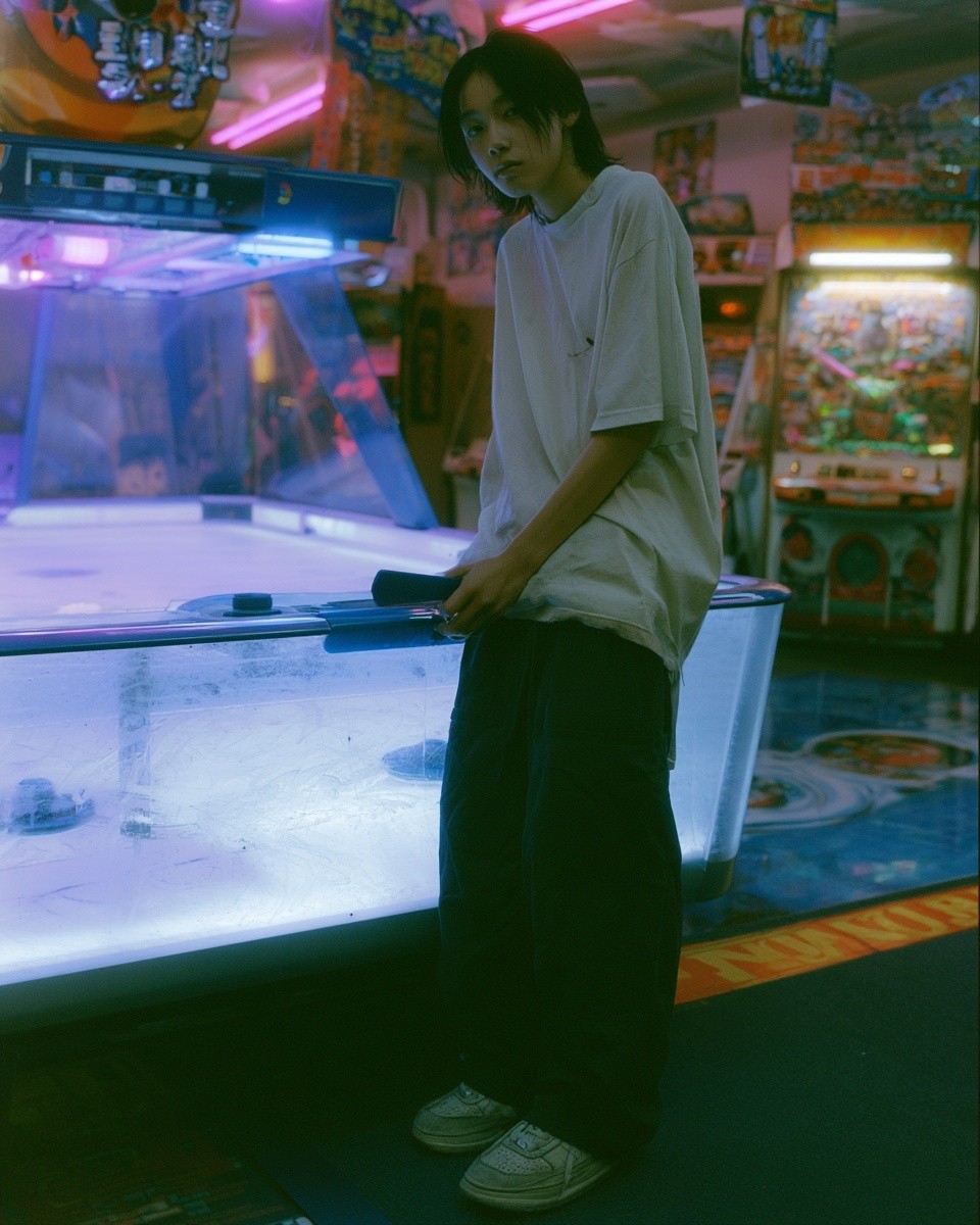 18 years old japanese teenager extremely skinny silhouette standing...
