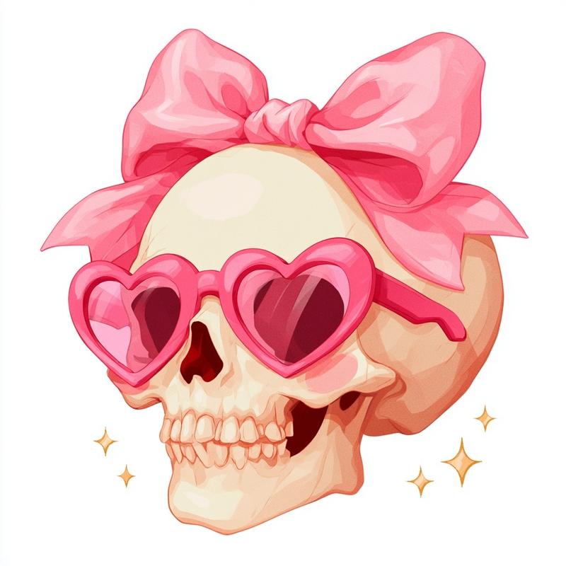 adorable summerween skull clipart cute round ivory skull head...