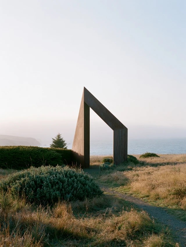 Subject clear architectural intent a sculptural simple minimal triangular...