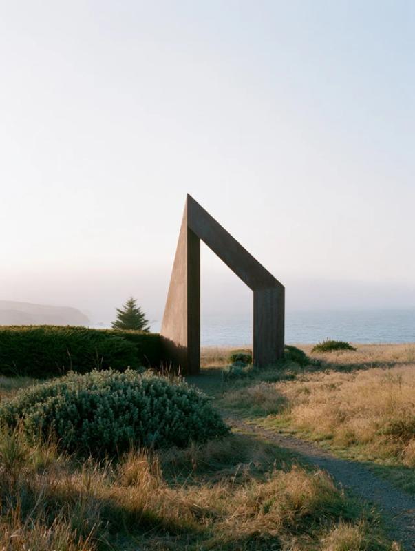 Subject clear architectural intent a sculptural simple minimal triangular...