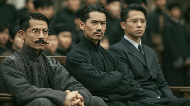 Three male intellectuals of the Republic of China era...