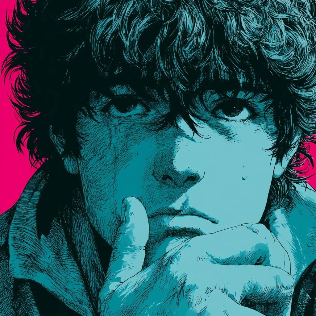 Depict a young guy shedding a tear with his...