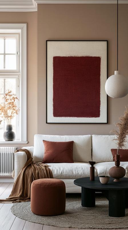 minimalist painting gallery two dominant colours white cream and...