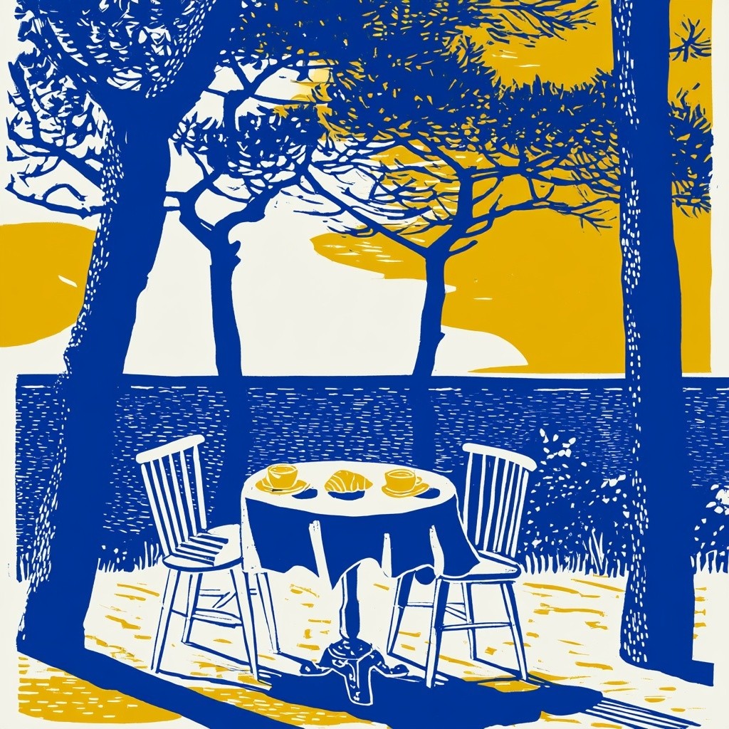 Breakfast for two overlooking the Atlantic Ocean small round...