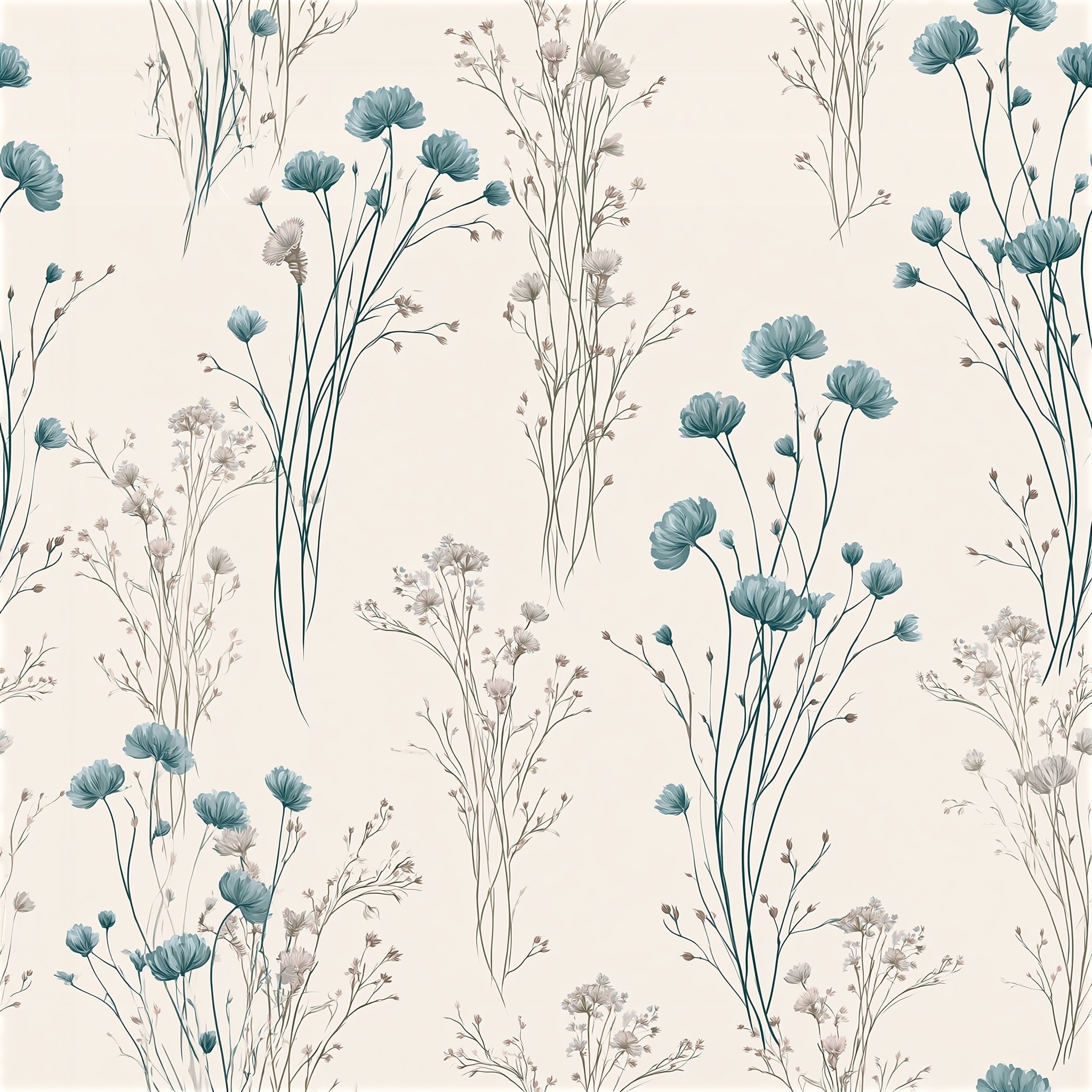 seamless repeating surface floral pattern beautiful evenly spaced flowers...