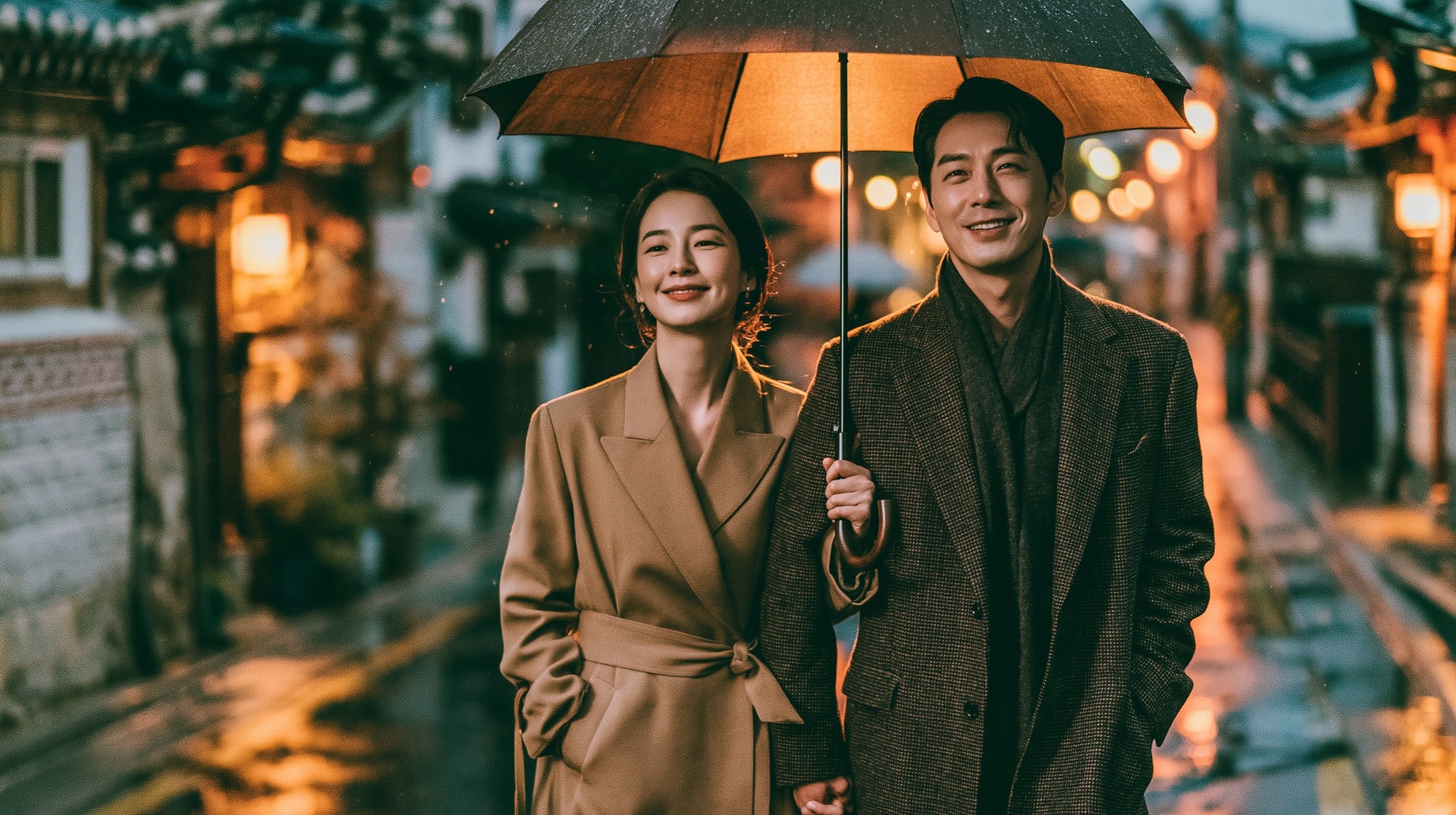handsome Korean man and elegant Korean woman age around...