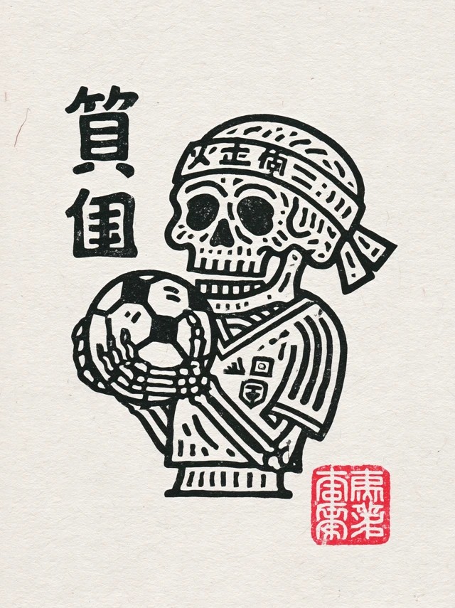 a nero skeleton soccer fan holding a soccer ball...