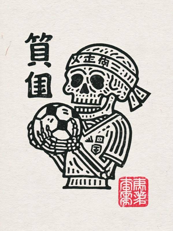 a nero skeleton soccer fan holding a soccer ball...