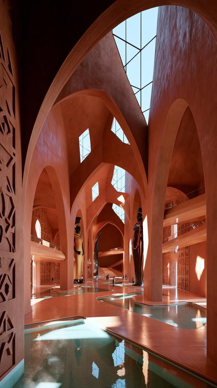 Ultra realistic architectural masterpiece grand Museum of Black Womanhood...