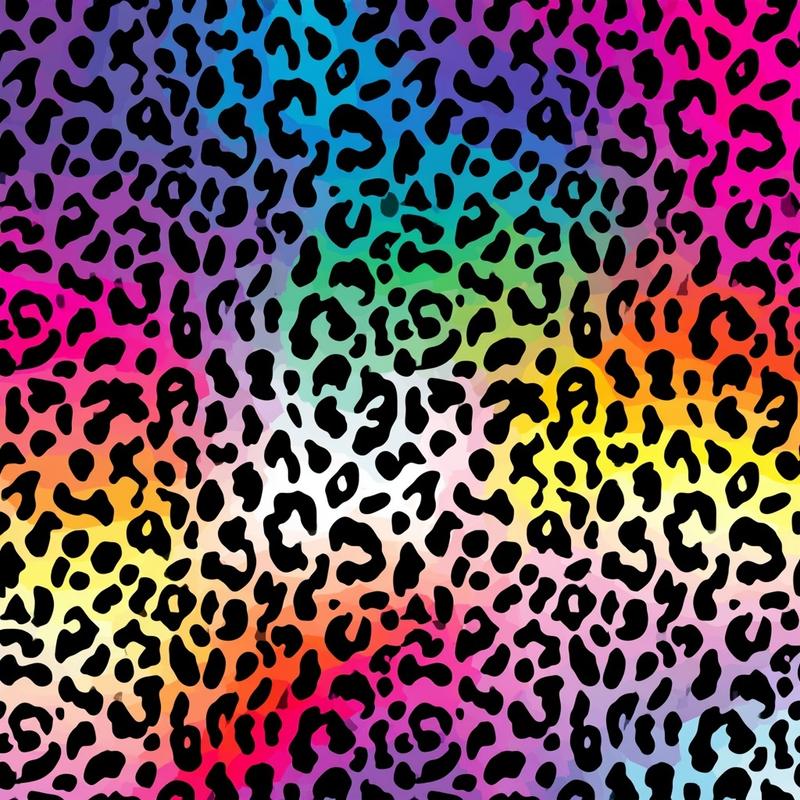 Leopard print pattern rainbow color gradient background vector illustration...