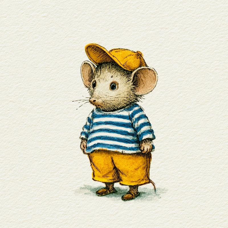 A vintage children's book illustration of a very young...